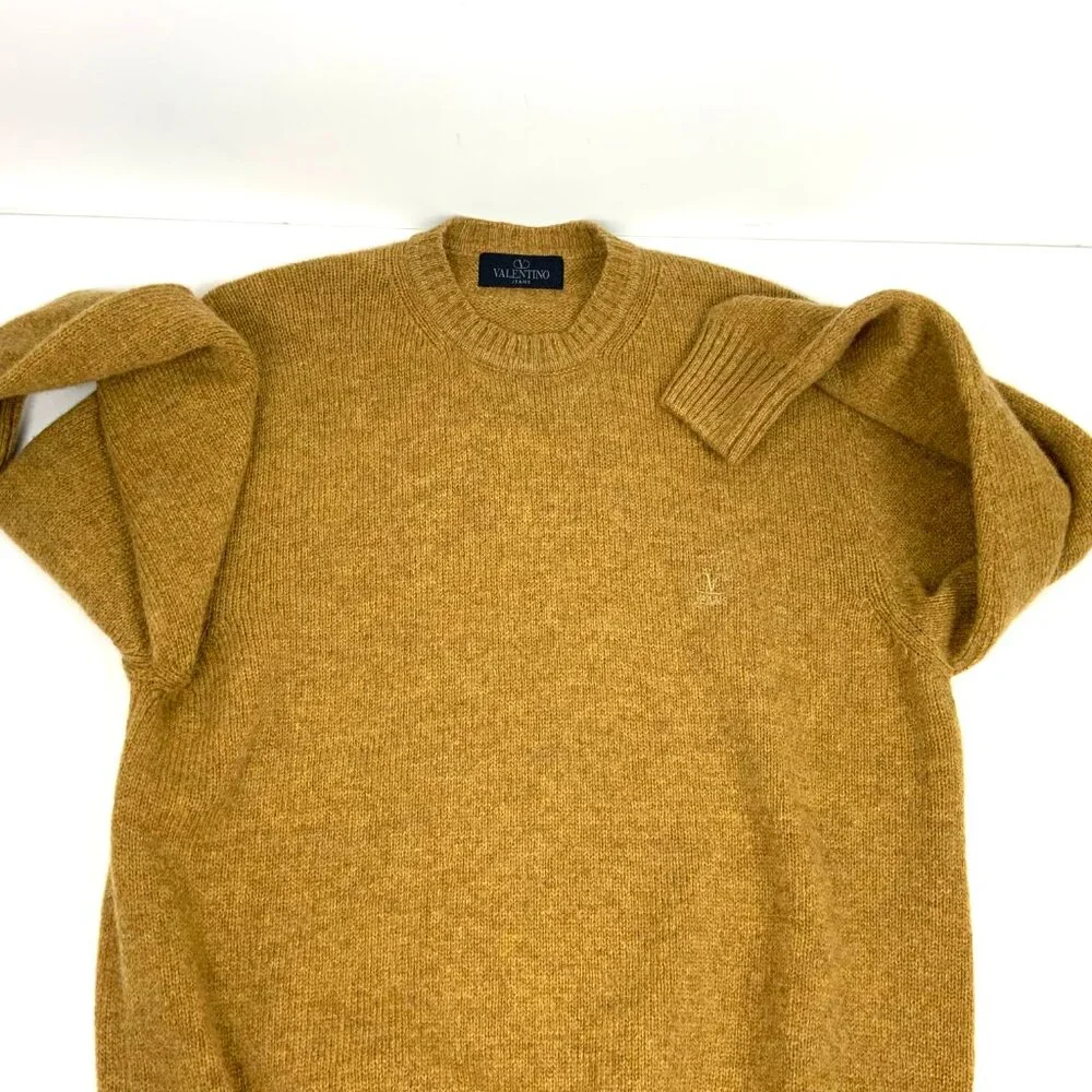 Valentino Jeans Vintage Virgin Wool Men's Knit Melange Crew Sweater Sz 52 (L-XL) - Picture 15 of 16